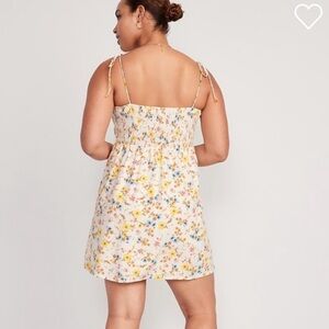 Old Navy Fit & Flare Tie-Strap Linen-Blend Mini Dress